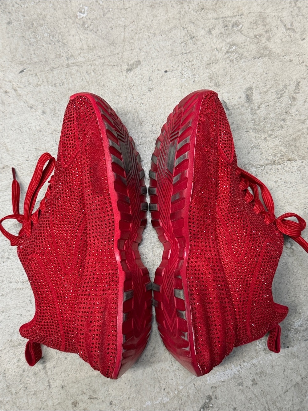 Red Rhinestone Platform Sneakers Women’s 7 - Picture 5 of 16